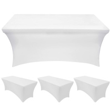 Minorista de lectores Rectangular Comercio Comercio Logotipo impreso de 6 pies White Stretch Spandex Table Table Table Ports